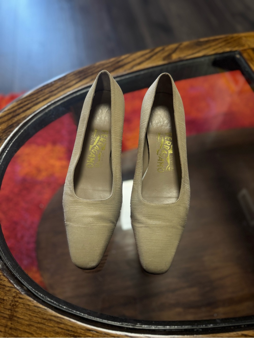 Vintage Salvatore Ferragamo Square-Toe Pumps